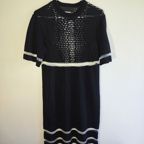 Alexander Wang x H&M Black Mesh Mini Dress Dark Romance Whimsigoth Size Small - Picture 2 of 11